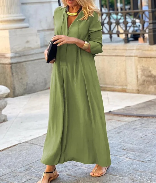 solid green maxi dress Lemon Green Solid Fit and Flare Maxi Dress with Silver Sequinned Belt main image 0