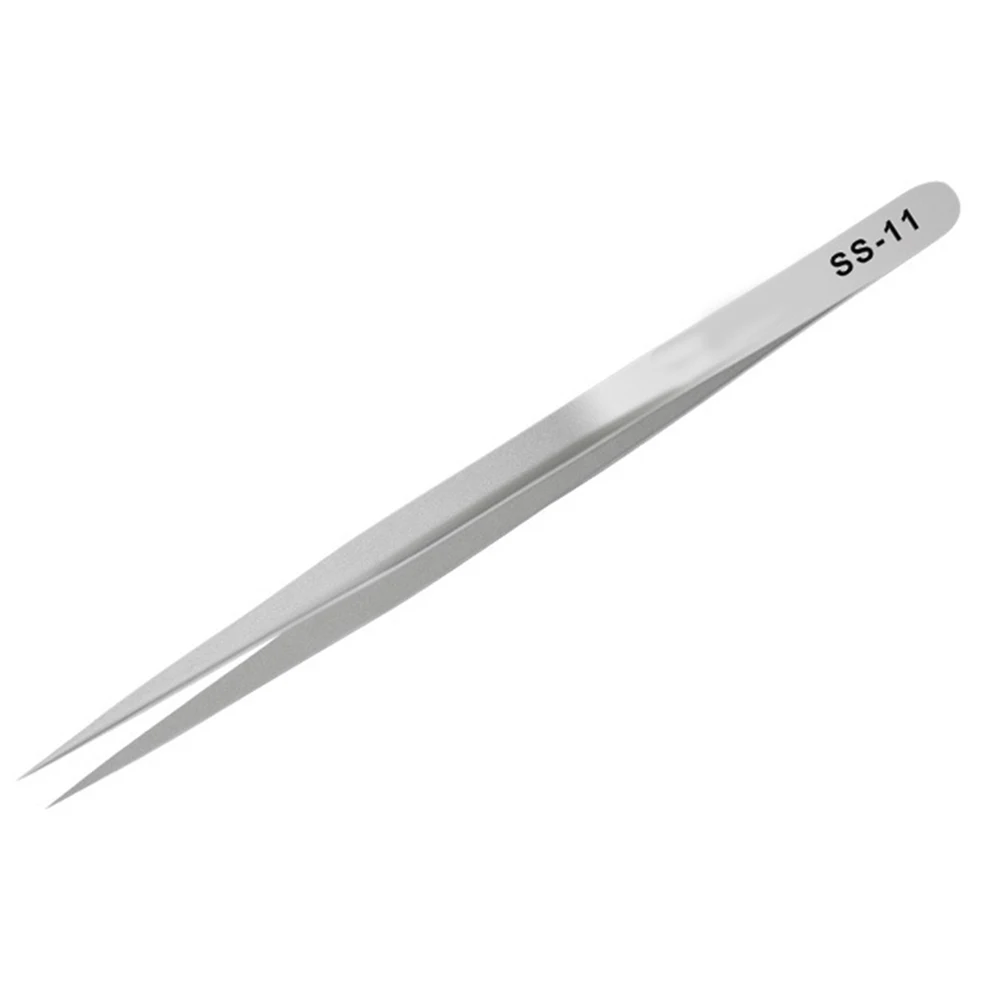 1PC Tweezers Stainless Steel High Precision Elbow Fine Tip Anti-Static Repair Tool For Electronics Small Accessories