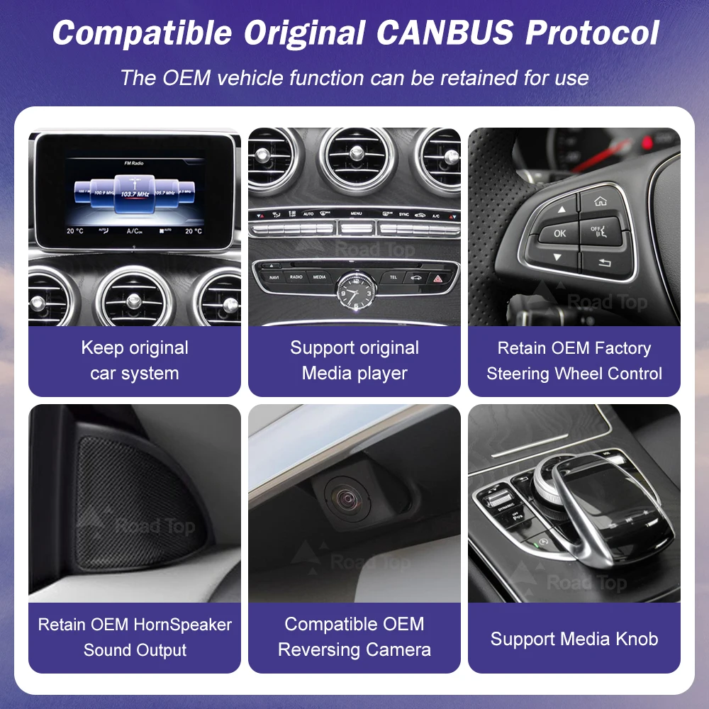 Pantalla táctil Android 13 para Mercedes Benz W205 GLC C V clase W447 GLA CLA 2015-2019 GPS con Carplay Android Auto Radio 4