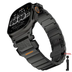 Luxury Titanium Watch Band - Premium Men's Bracelet Strap - Series11 - 10 46MM (Black)