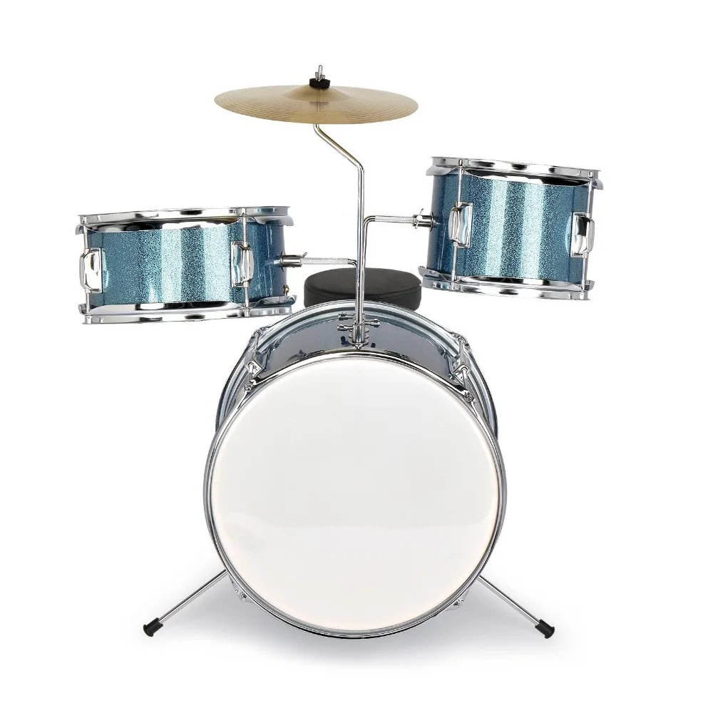 3-Piece Junior Drum Set-Complete Mini Beginner Kit School Band