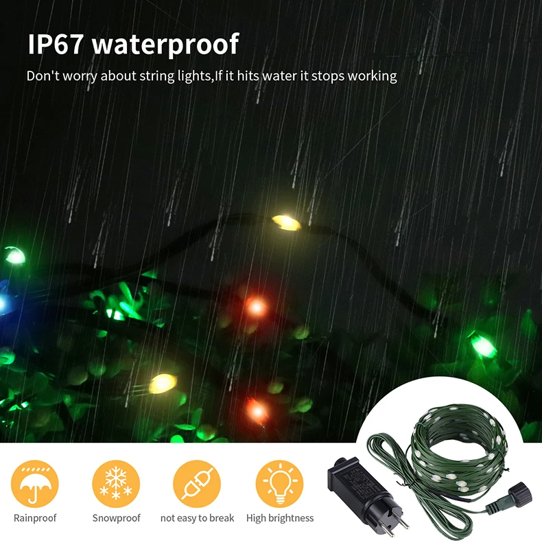 10/20/30M LED String Lights Leather Wire Light Waterproof Garland Fairy Lights S6c850d8fef22431ab921fb27c4f43832n