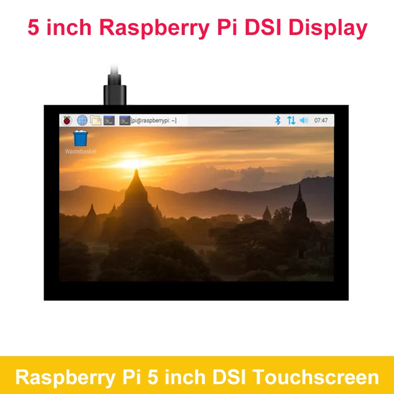 

5 Inch DSI Touchscreen for Raspberry Pi 800*480 LCD TFT Display Monitor for Raspberry Pi 3B+ 3B 2B Support Raspbian Ubuntu Kali