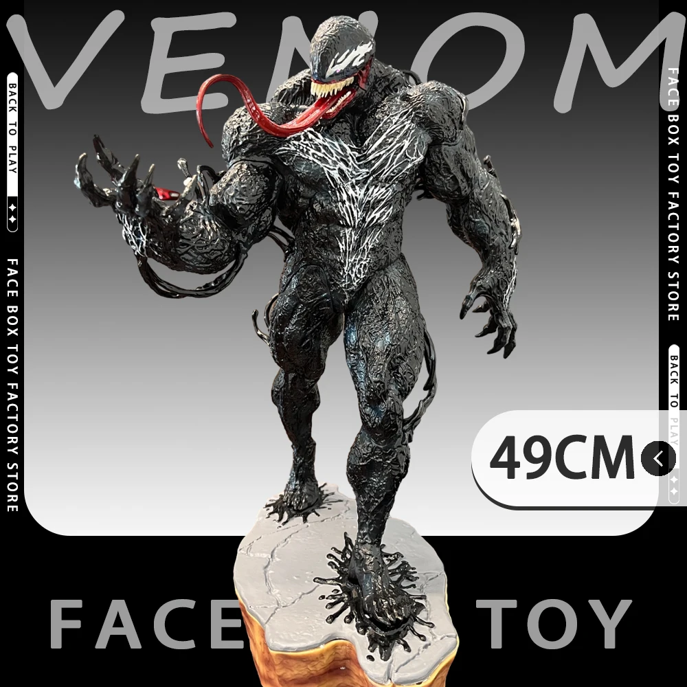 

49cm Venom Anime Figures 1/3 Spider Man Vemon Action Figure Black Spiderman Extra Large Figurine PVC Decoration Statue Model