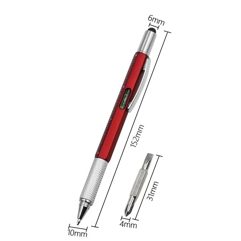 Penna Multiuso 5-in-1 GC - Stilo, Livella, Righello, Cacciavite - Scegli Il Colore