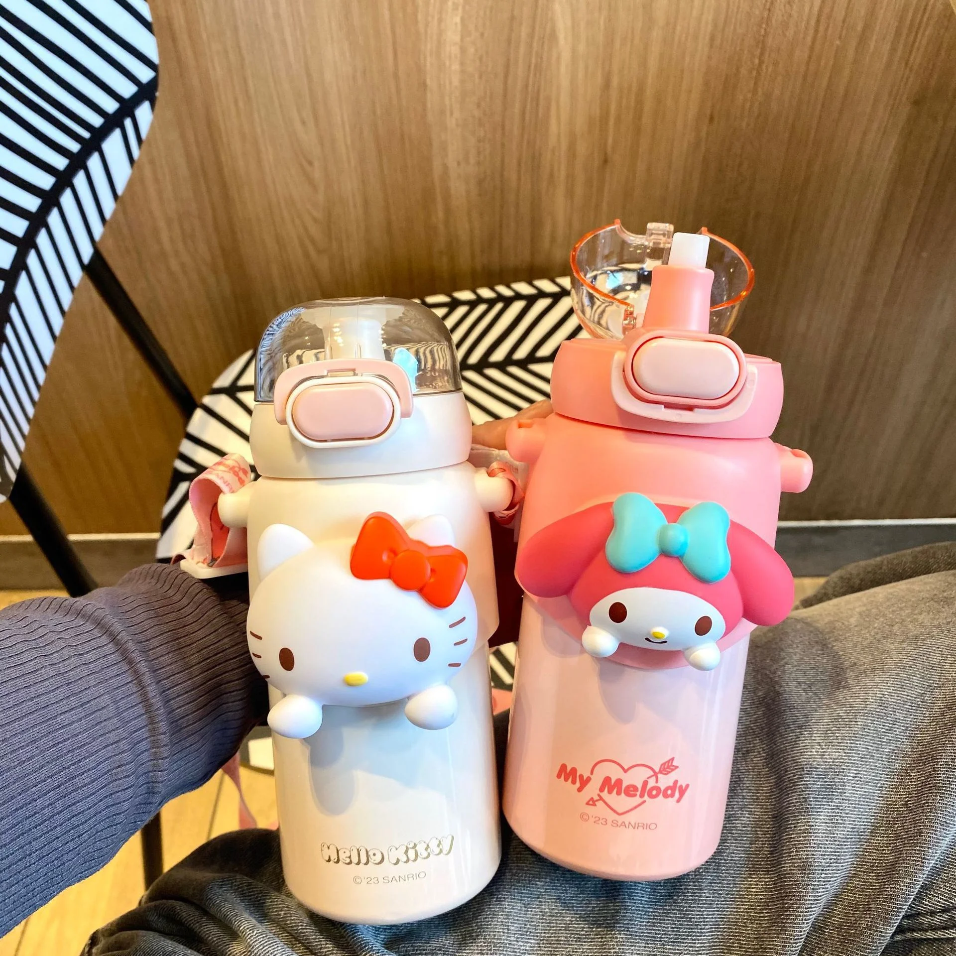 

Cute Sanrio HelloKitty Water Cup 460ML Kuromi Thermos Cups Anime Cartoon My Melody Juice Cups Insulated Water Bottle Kids Gifts