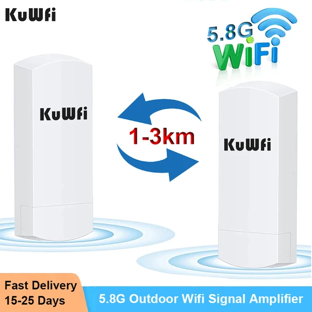 KuWFi-Routeur/répéteur Wi-Fi Gigabit sans fil, pont 5,8 GHz, 900Mbps,  longue portée de 3 à 5km, antenne 14dBi, pour l'extérieur - AliExpress