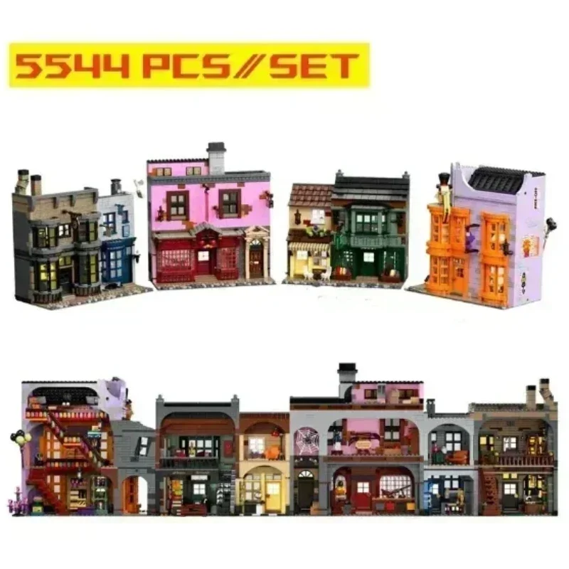 DIY 대각선 골목 빌딩 블록 키트 브릭 클래식 영화 시리즈 모델, 어린이 DIY 장난감, 어린이 선물 10217 75978, 5544 개