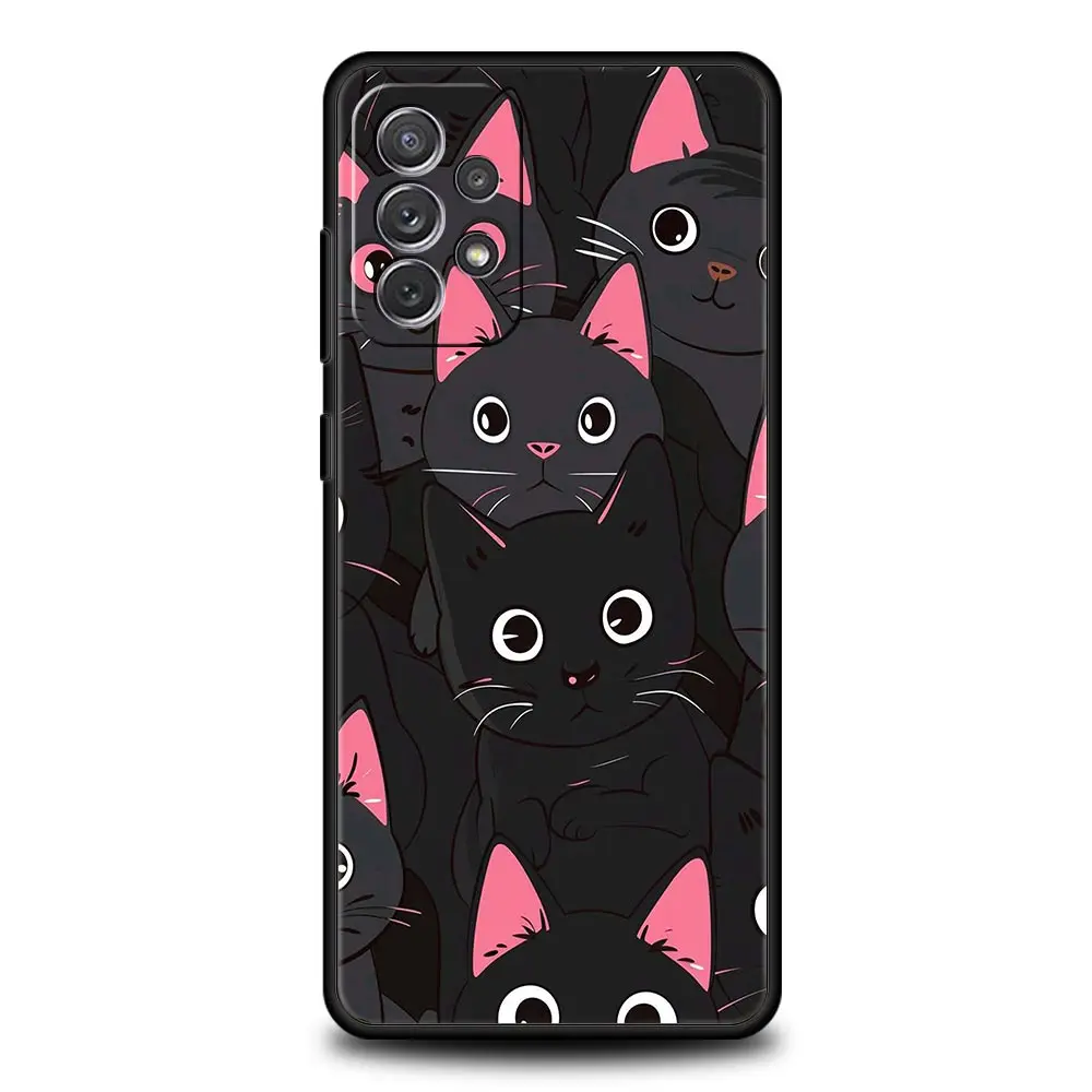 Cute Cartoon Black Cat Phone Case Cover