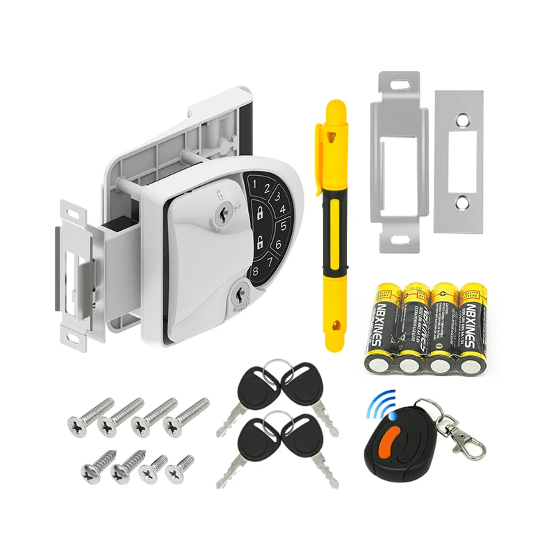 

Remote Control Electronic Keypad Car Door Password Lock RV Keyless Entry Door Lock with Deadbolt for Travel Car RV A7902-2