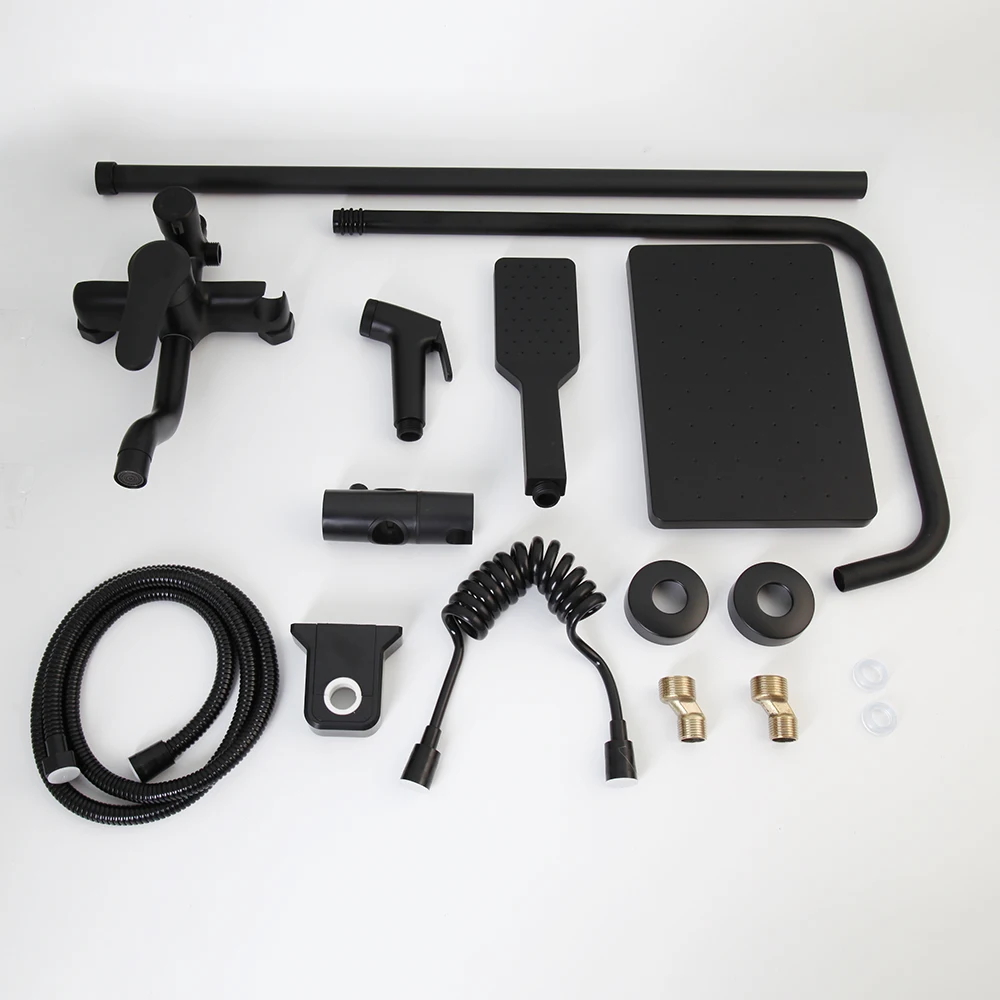Description Picture 6 of itemZAPPO Matte Black Shower Faucet Mixer Tap W/Bidet Bathtub Shower Faucet Rain Shower Head Set Rainfall Shower System