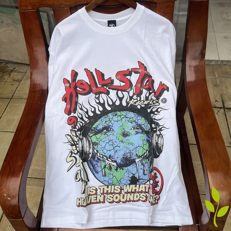 

Helmet Skull Printing Cotton Tees Men Women Hell Tshirt O-Neck Oversize Letter Logo Short Sleeve Star T Shirt