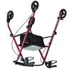 4 Wheels Rollator Red Folding Aluminum Frame, GetGo Rollator Walker with Padded Seat with 8" Wheels and Brakes, 350lbs. Capacity 3