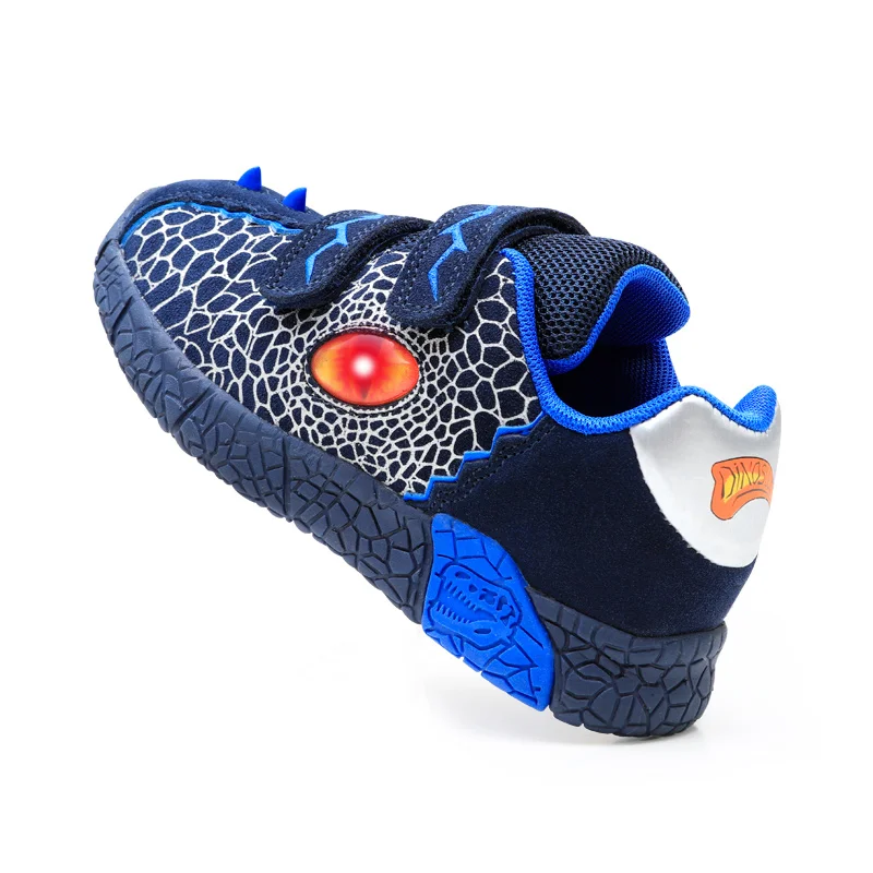 Children Shoes Autumn Mesh Boys Little Kids LED Eyes Light Up Winter Warm Outdoor Casual Sports Sneakers 26-31#