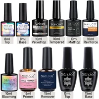 NAILCO Nail Polish Base Top Coat Transparent Primer Gel Soak off UV Varnish Velvet Top Tempered Top Matt Top Remover gel Polish 1