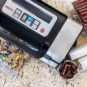 Description Picture 5 of itemNesco Deluxe Food VS-12 Vacuum Sealer, 130 Watts, Kit Bags & Viewing Lid, Compact, Silver