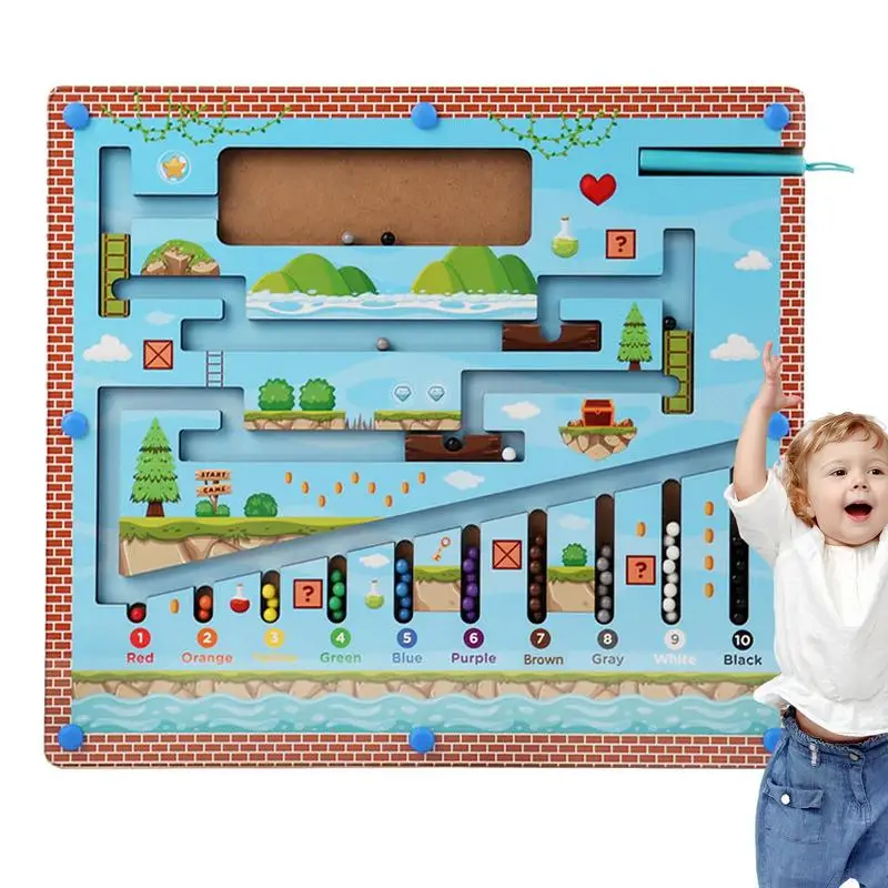 

Magnet Maze Board Magnetic Color Sorting Maze Board For Over 3 Years Old Pre-Kindergarten Toys For Interaction Birthday Gift