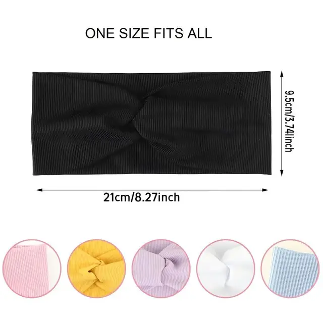Silky Threaded Fabric Twist Headband Yoga Workout Running Sport Elastic Hair Bands for Women's Turban Hair Wrap for Girls 2