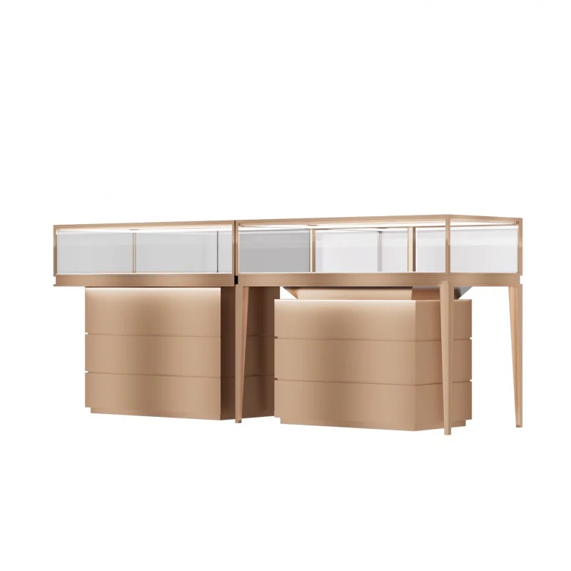 

Custom. Factory custom made showcase for jewelry shop acrylic stainless steel wooden plastic metal jewelry window display showca