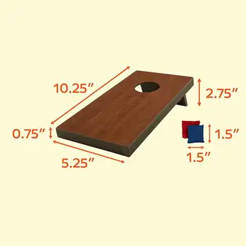 2x Wood Corn Hole Boards Set Mini Bags Toss Game Set Toss Game Outdoor Game Mini Desktop Cornhole for Men Solo Indoor 6