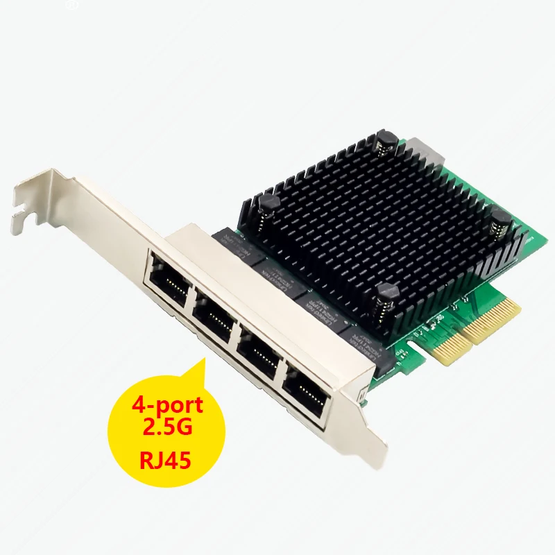 4포트 네트워크 카드 RTL8125 8126 칩 PCI Express X4 - 쿼드 RJ45 NIC 10/100/1000/2500Mb 기가비트 이더넷 LAN 카드 (PC 데스크탑용)