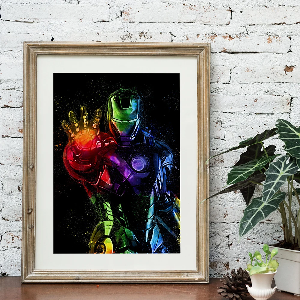 Tableau déco Iron Man Marvel Aquarelle - Tableau Deco