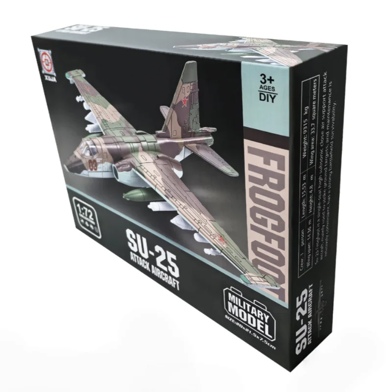 1:72 Creative Military Series Building Blocks - Tri-Color Camouflage Attack Aircraft Model Toy