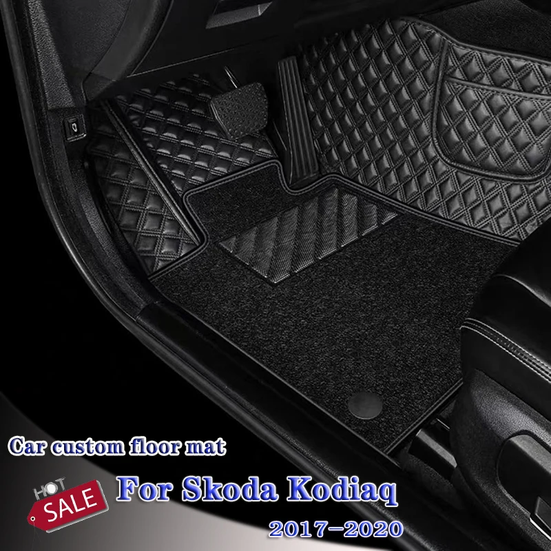 

Автомобильные коврики для Skoda Kodiaq 2017 2018 2019 2020 (5 сидений), автомобильные коврики, чехлы, аксессуары для стайлинга, напольные коврики, кожаный коврик