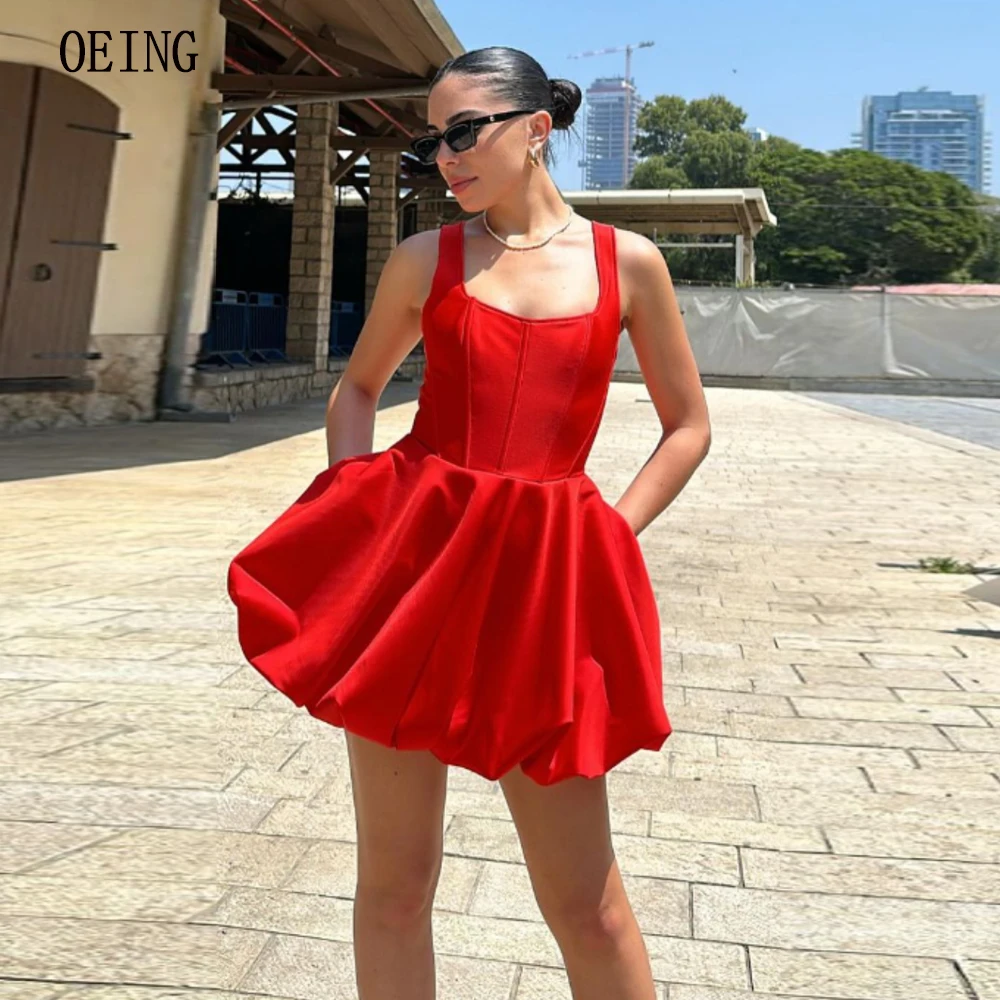 

OEING Mini Pretty Red Evening Party Dresses Spaghetti Straps Short Cocktail Party Gown Sexy Vestidos De Fiesta Fashion Outfits