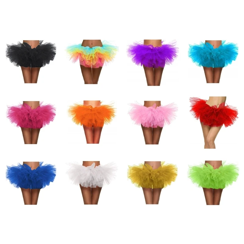 

Tutus Skirt Elastic Highs Waist Tulle Skirt Layered Tulle Tutus Skirt with Belt Halloween Carnivals Costume Women Dropship