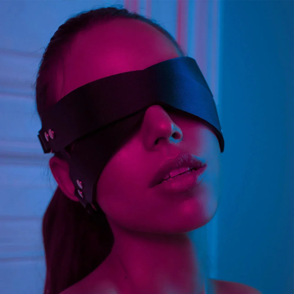 Bdsm Eye Mask Leather Harness Mask Sex Bondage Adult Game Couples Cosplay Toys For Women Men