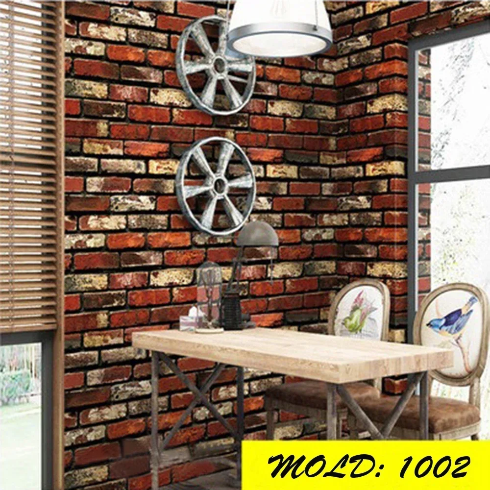 Stone Brick Pattern Wallpaper Self Adhesive Living Room  Restaurant Store Anti Fouling Waterproof Oil Resistant Wallpaper 3D.