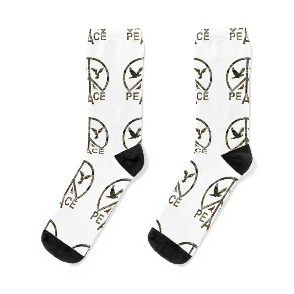 

A retro vintage peace sign with flying doves Socks Running sport soccer anti-slip Designer Man Socks Women's