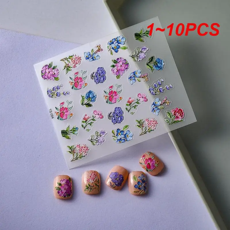 1-10 шт., наклейки для ногтей в виде морской звезды