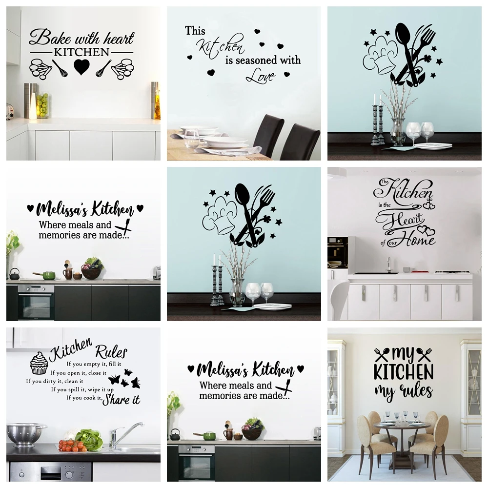 Creative kitchen Sticker Waterproof Vinyl Wallpaper Home Decor For Kids ...