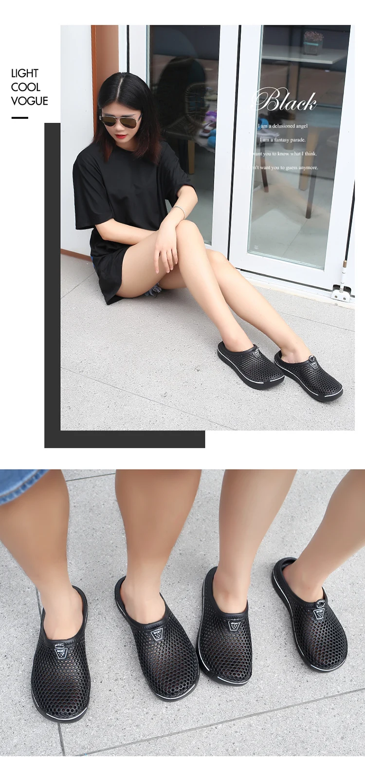 Sandali da uomo Pantofole casual traspiranti leggere Zoccoli in gomma con foro per le donne Scivoli unisex da giardino Taglia scarpe gelatina_voghion.com