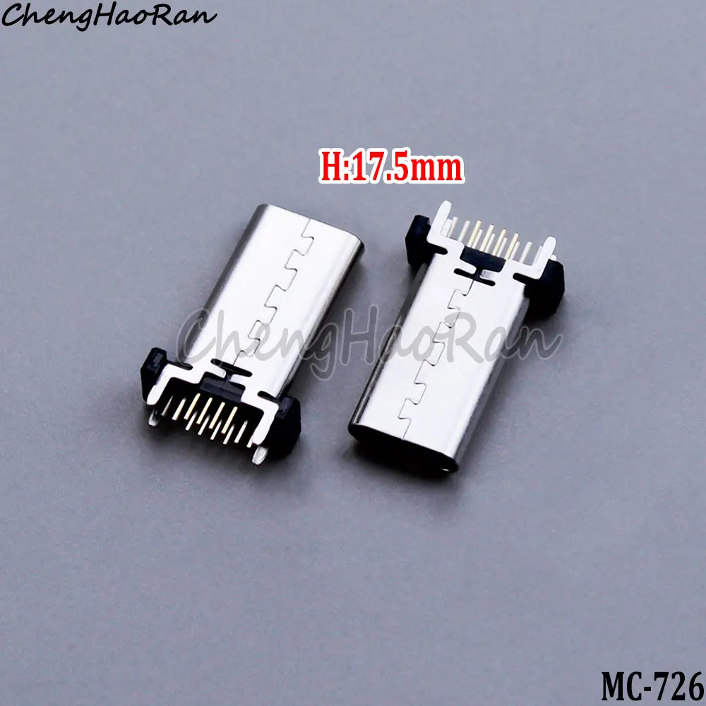 2 PCS 16 핀 유형 C USB 암 소켓 수직 인보드 플러그 커넥터 전자 수리 교체 부품