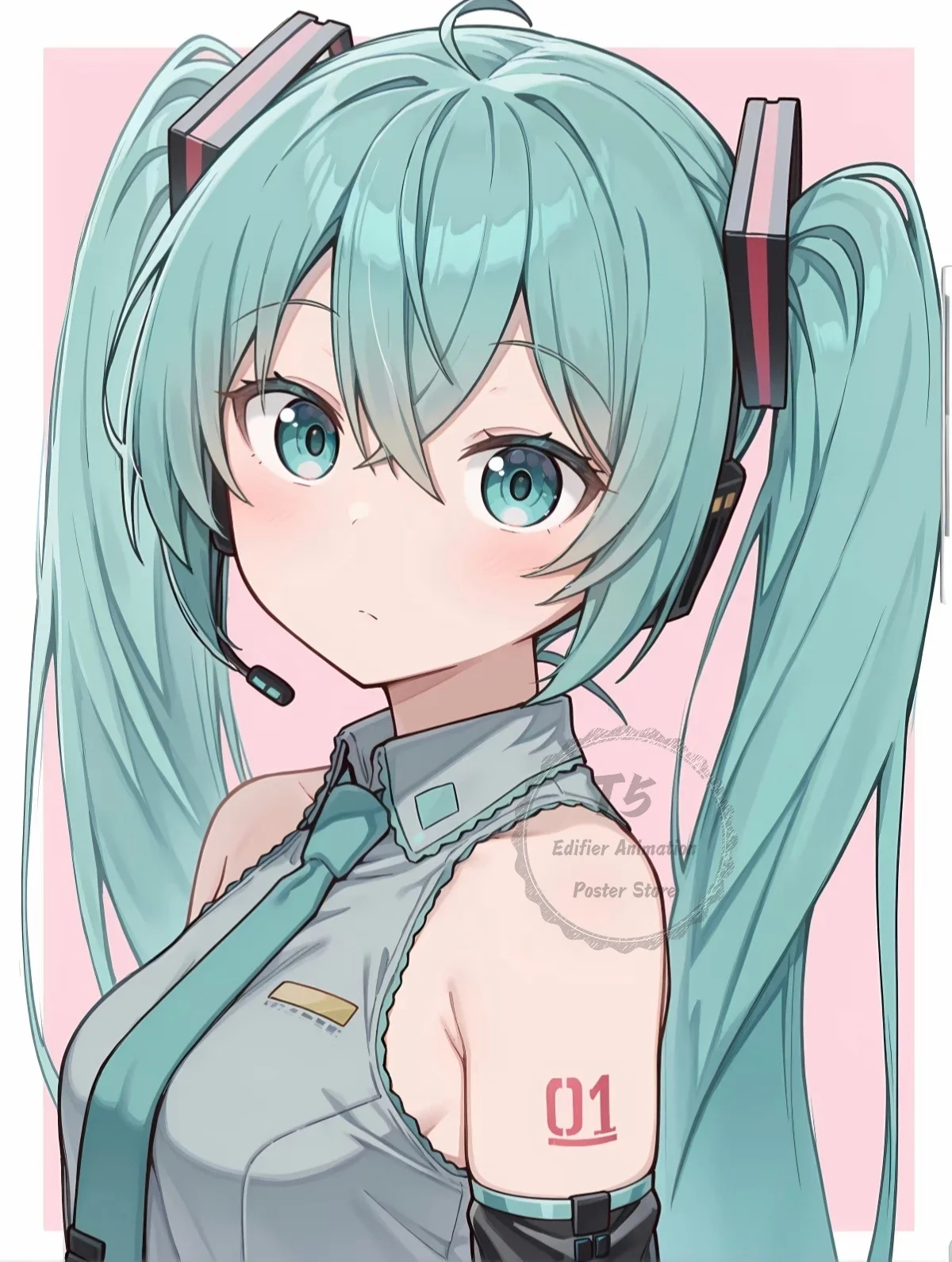Hatsune Miku HD Art Poster - Vibrant Wall Mural Decor for Bedroom & Living Room, Perfect Gift for Vocaloid Fans