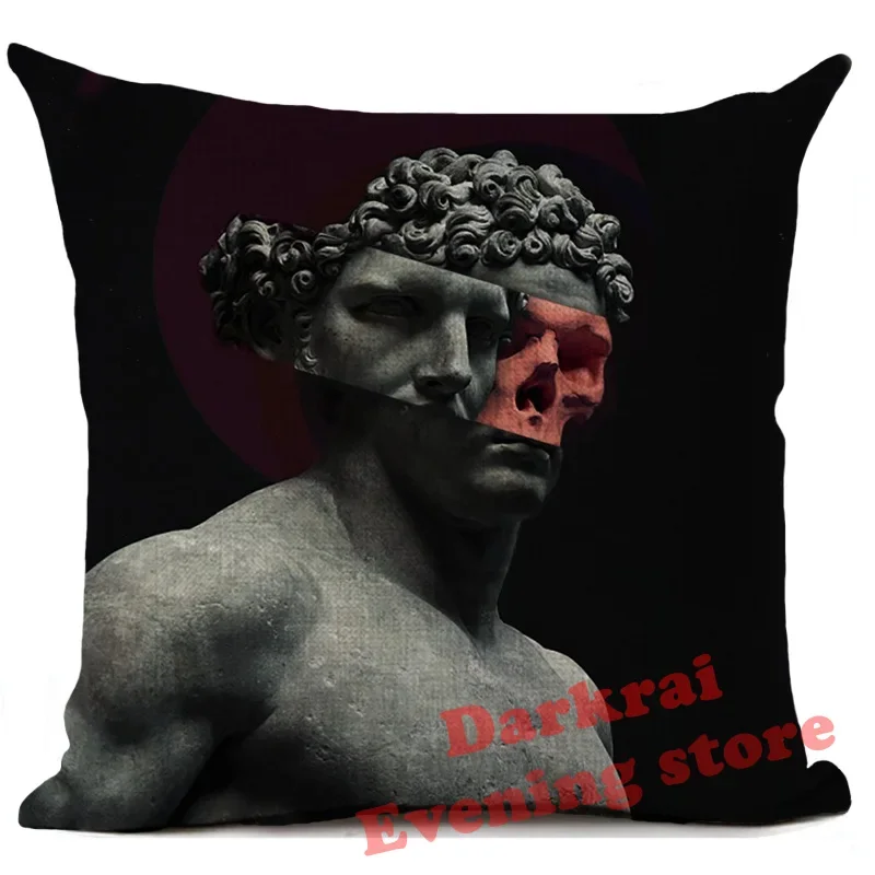 Cushion Cover Art Sculpture David Linen Pillow Cover Home Decoration Throw Pillows Car Sofa Decorative Pillowcase