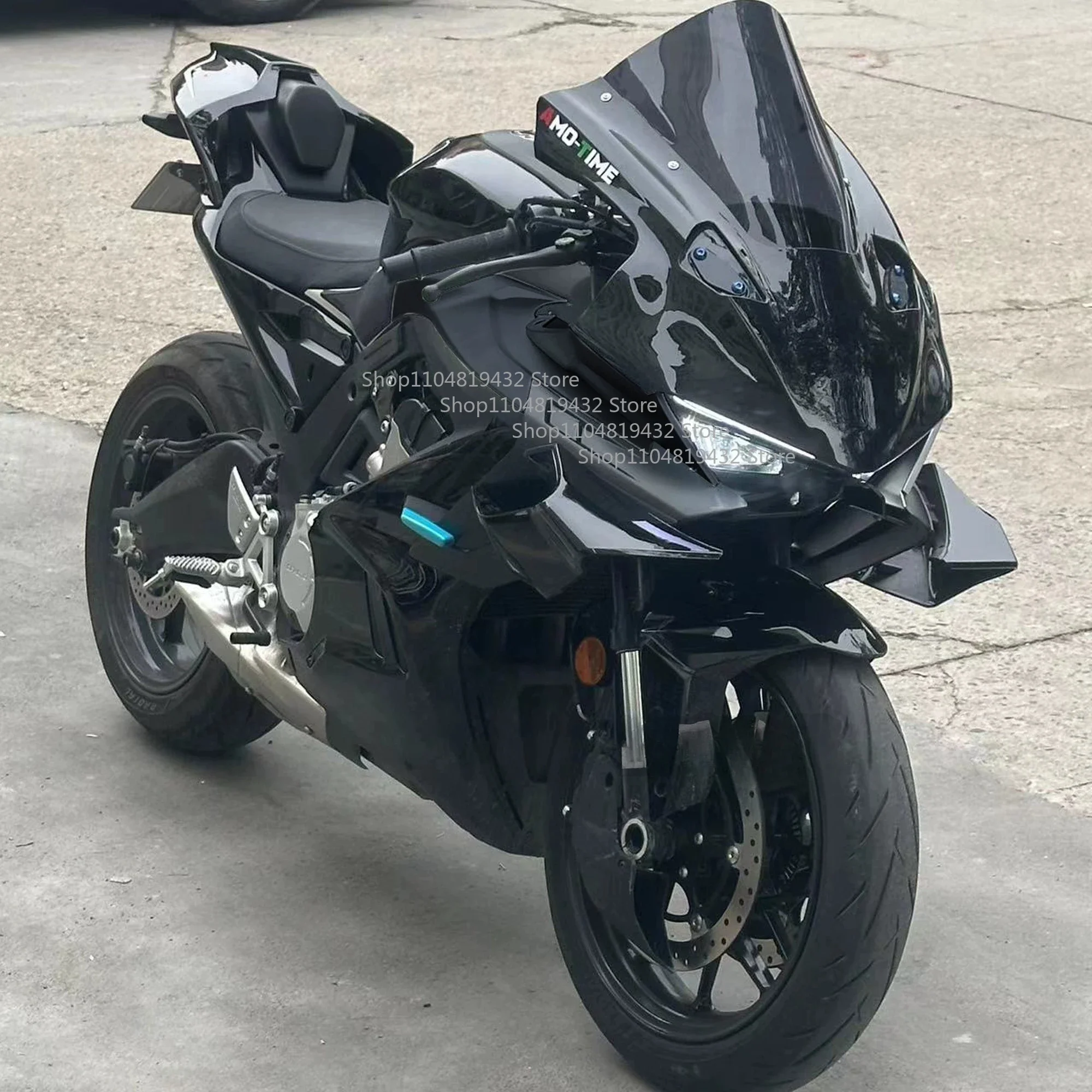 CFMOTO 675SR SS 개조 블랙 나이트 윈드쉴드, 디플렉터, 사이드 윙, 에어 디퓨저, 립, 리어 혼, 바디 키트, 포스트 카발 크레스트