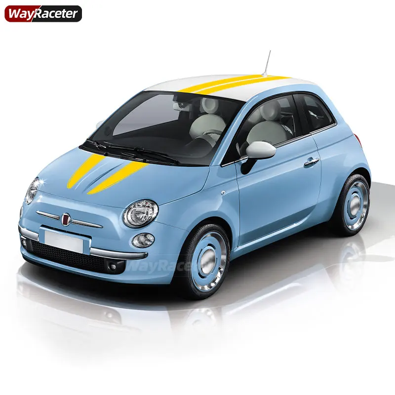 Auto Motorhaube Streifen Aufkleber Dach hinten Kofferraum Schwanz Körper  Kohle faser Vinyl Aufkleber für Fiat 500 Abarth Sport 595 Zubehör