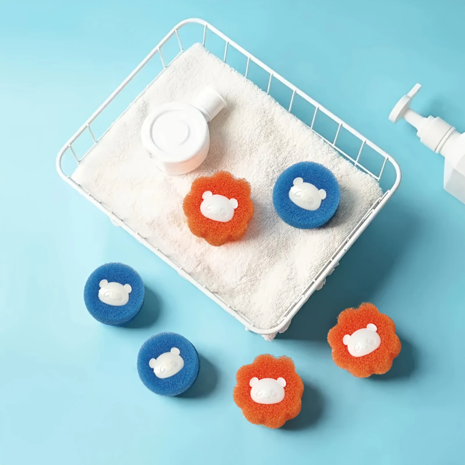 4-Pack Reusable Laundry Pet Hair Remover Washer and Dryer Balls for Clothes Non-Fabric Softener Wrinkle & Lint Reduction