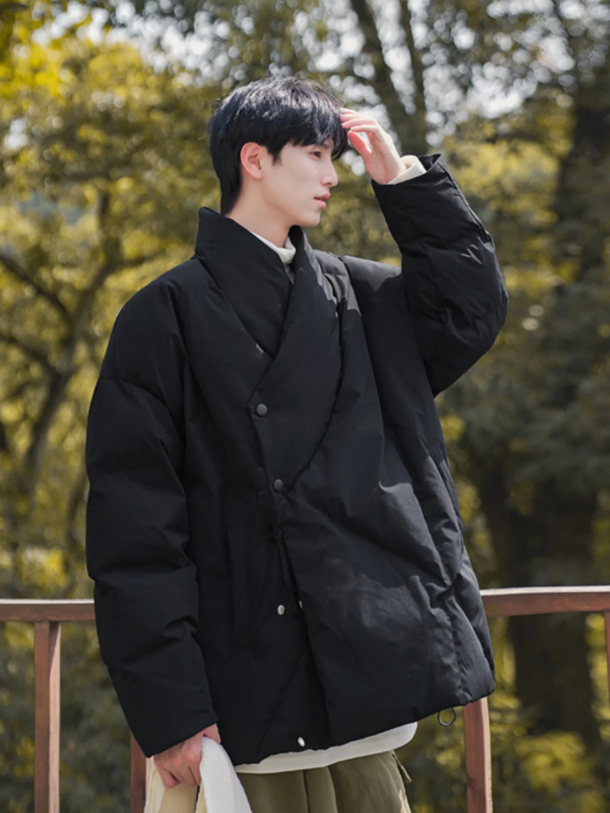 Fashion New Cotton-Padded Clothes Men's Winter Coat Trendy High-End Thickened Cotton-Padded Long Sleeve Solid Color Clothes