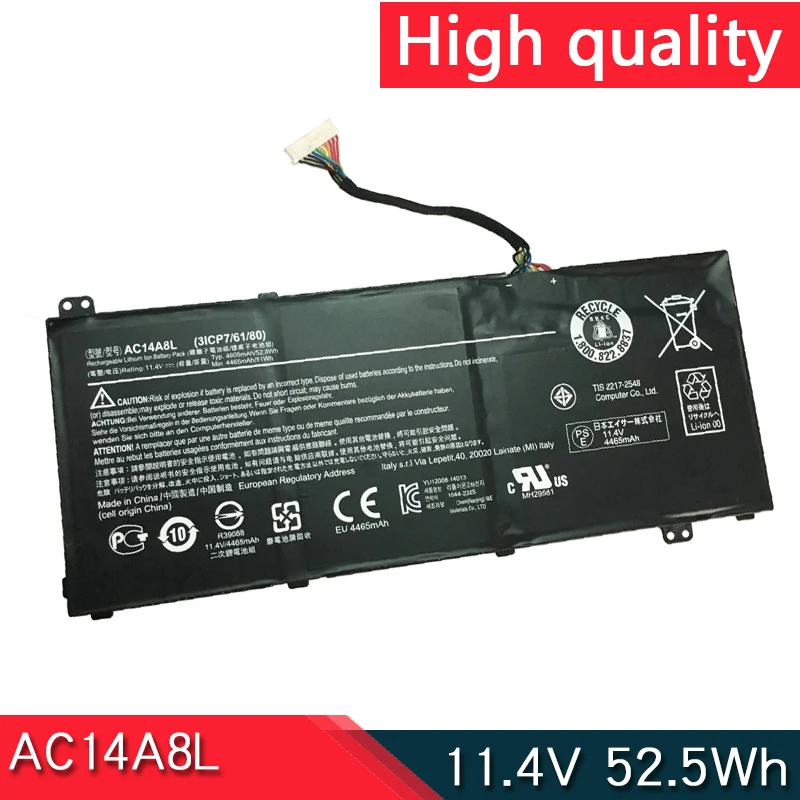 

NEW AC14A8L 11.4V 52.5Wh Laptop Battery For Acer V15 Nitro MS2391 Aspire VN7-571/571G VN7-591/591G VN7-592/592G VN7-791/791G