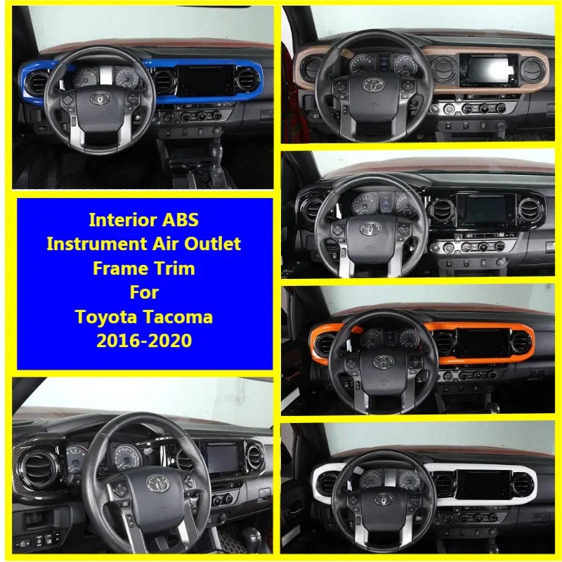 

NEW ARRIVAL For Toyota Tacoma 2016-2020 ABS Instrument Air Outlet Vent Frame Trim Decorative Sticker Car Accessories 2PCS SET