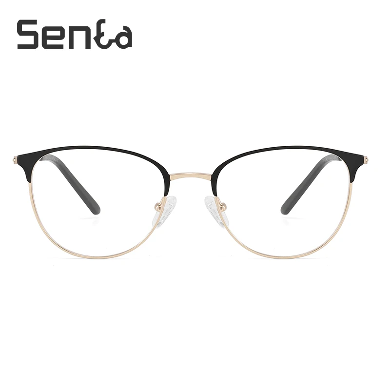 

Transparent Black Round Half-Frame Anti Blue Light Eyeglasses Women Vintage Men Eyewear Luxury Anti Eye satrain Computer Glasses