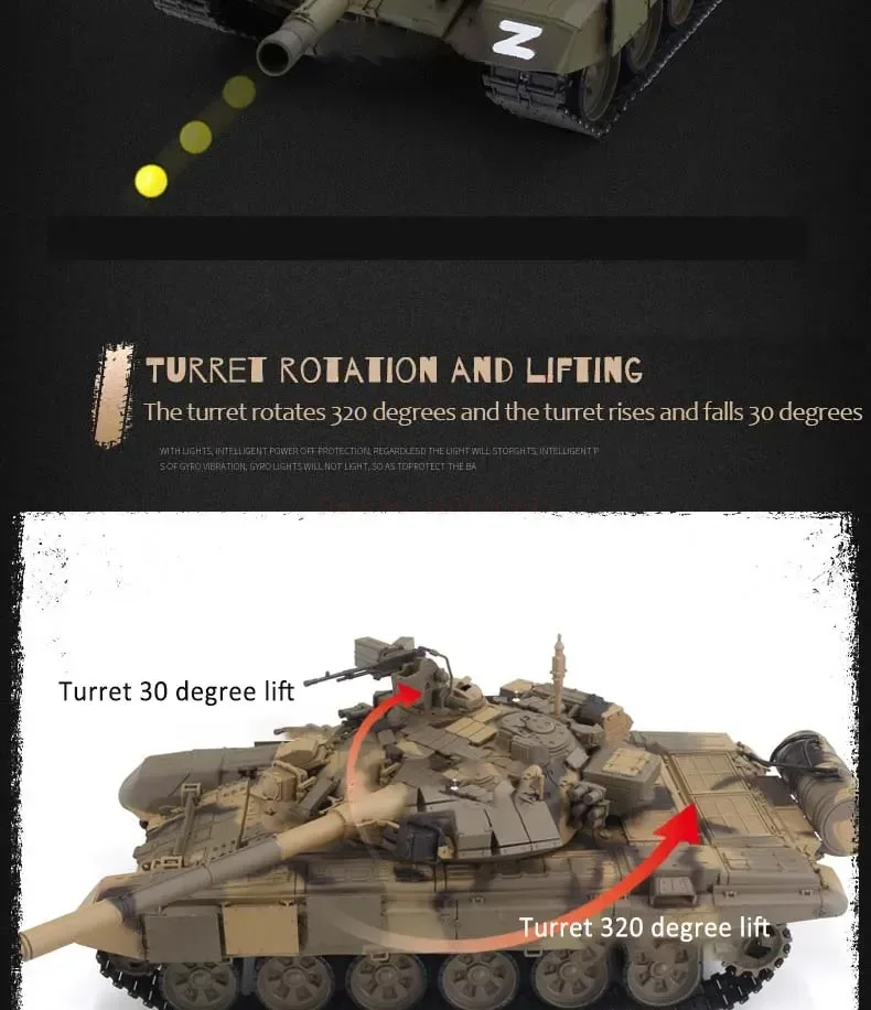 S6c86f5cd99304c32b1e2c17e2a56cd2dE [업그레이드 버전] HENG LONG 1/16 7.0 메탈 러시아 T 90 메인 스테이션 탱크 RC 탱크 모델 3938 360도 포탑 투칸 시뮬레이션 모델 TH17847 SMT8