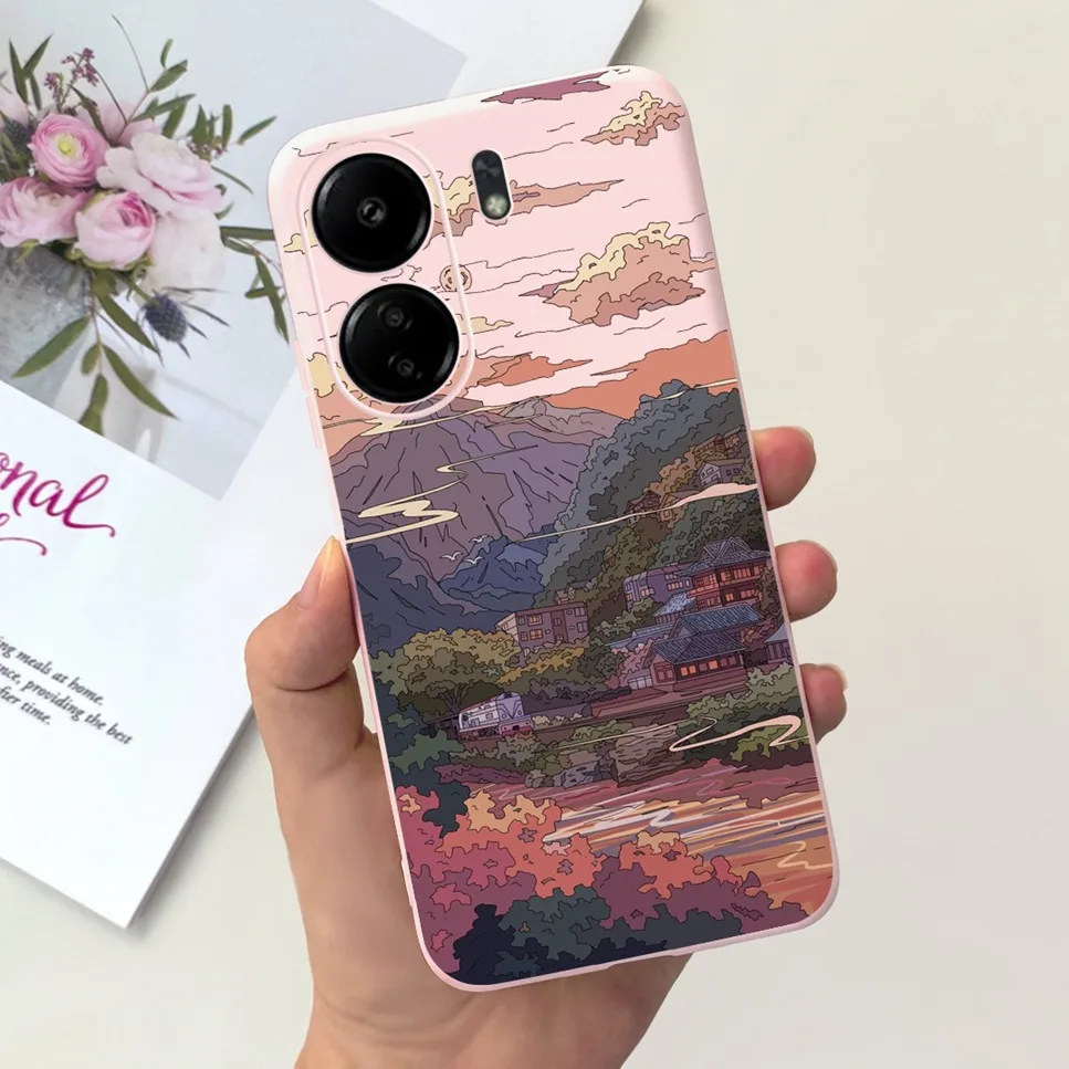 For Xiaomi POCO C65 Case Cute Cartoon Cat Painted TPU Silicone Back Cover For Xioami POCO C65 POCOC65 C 65 6.74 Phone Case Funda