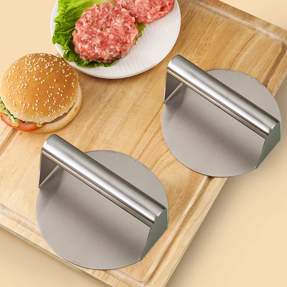 Stainless Steel Hamburger Meat Press burger press hamburger press Circular Burger Meat Press Patties Beef Pie Mould Maker Plate Kitchen Tool