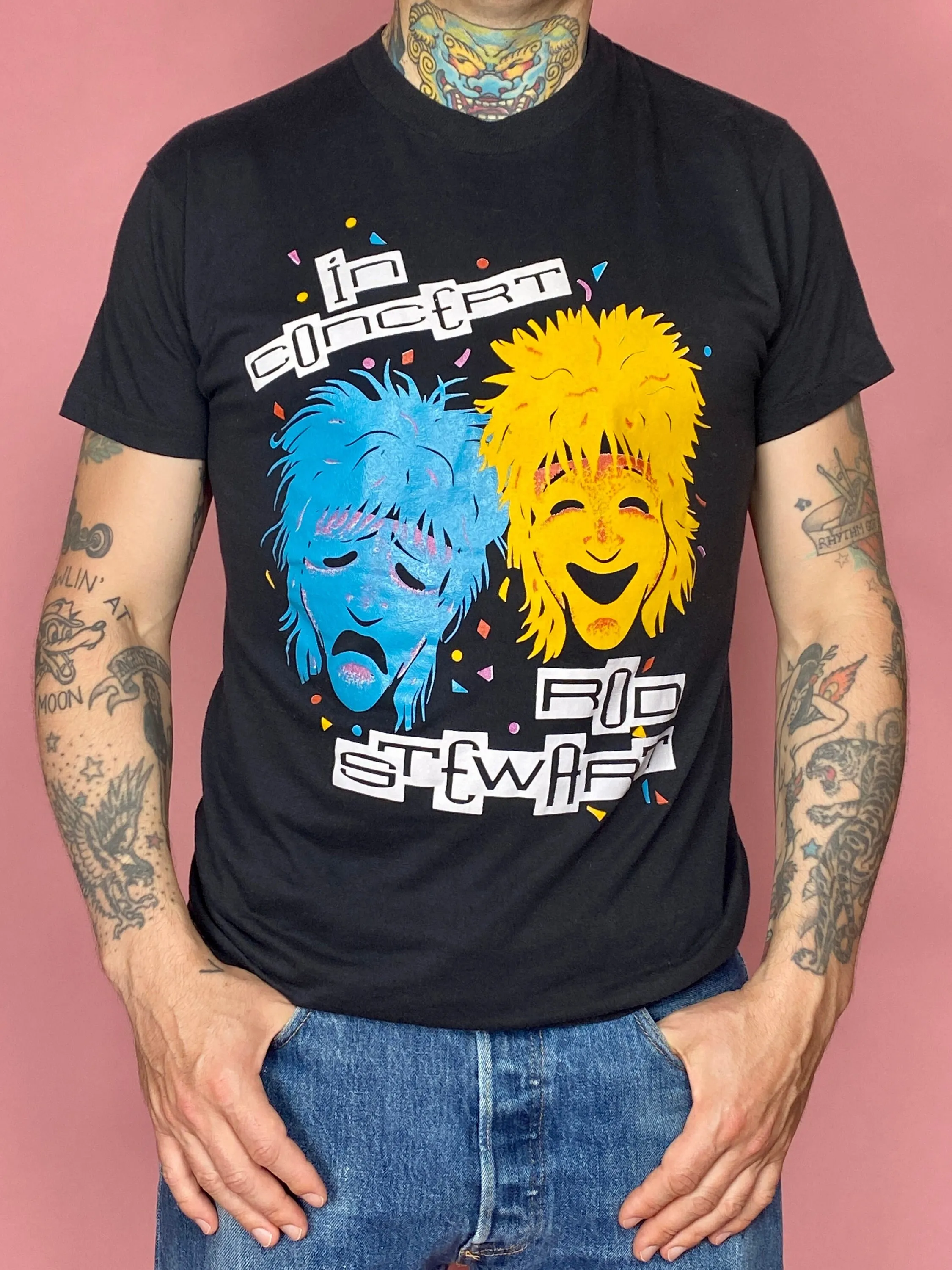 T-Shirt Tour Fuori Ordine 1980S Rod Stewart Taglia Media